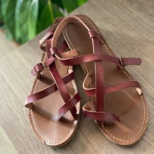 RUST BROWN STRAPPY SANDALS